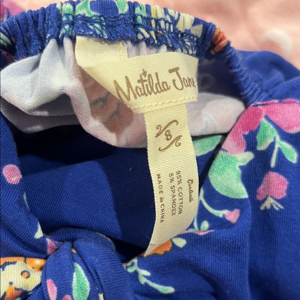 Girls Matilda Jane Dress Size 8 like new Floral Blue Kids Dress - Picture 3 of 3